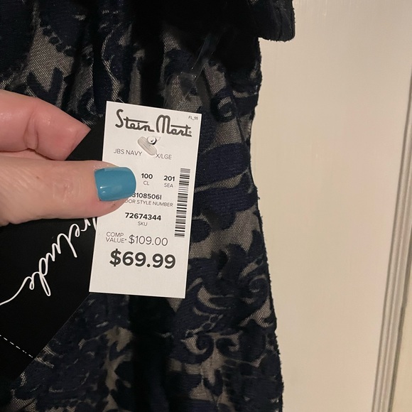 Prelude navy lace cold shoulder knee length dress NWT - Picture 11 of 11